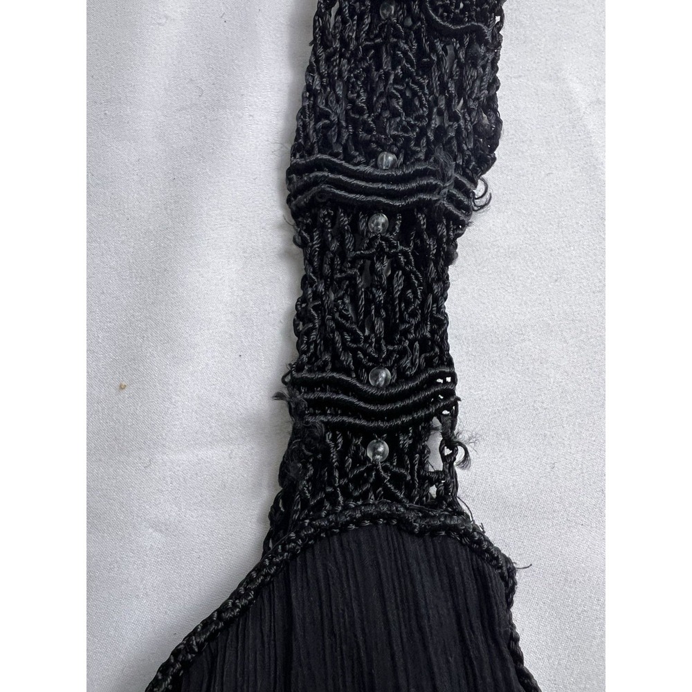 Max Studio Black 100% Silk Beaded Strap Sleeveless Shift Dress Women’s XS/S - Picture 8 of 11